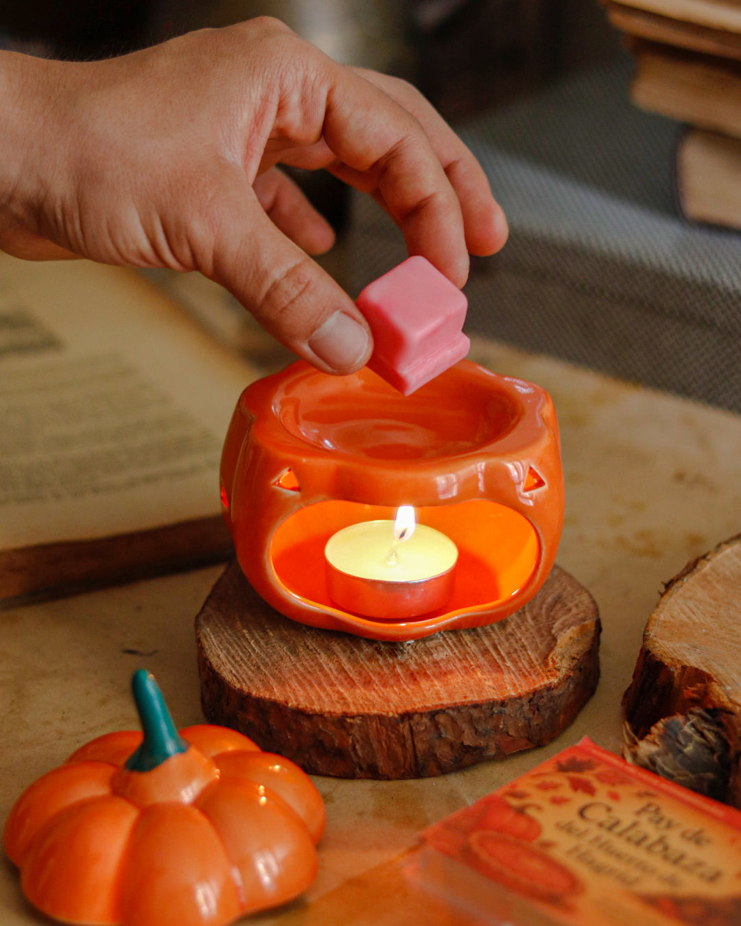 Kit Calabaza | Pebetero de Cerámica + Wax Melts